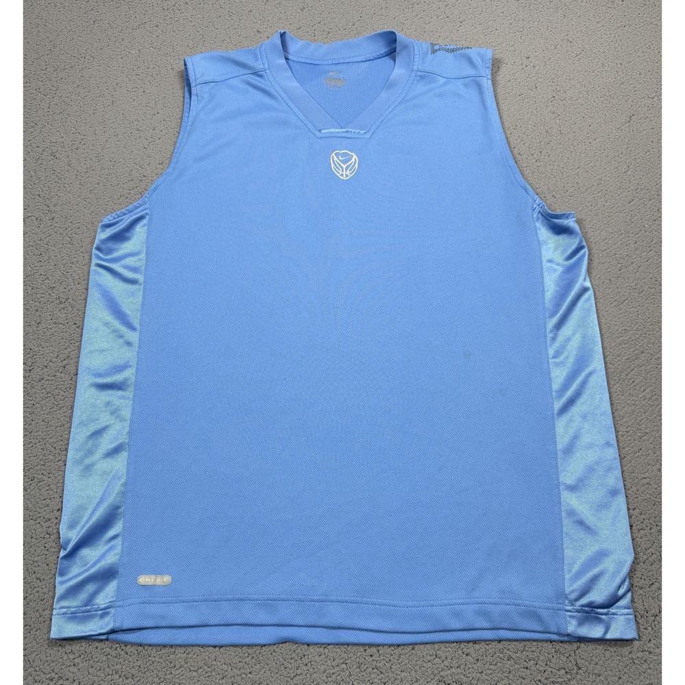 Nike Dri-FIT Tank Top Mens Large Blue Mesh Sleeveless Basketball Jersey Athletic